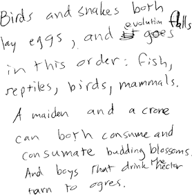 Birds and snakes...